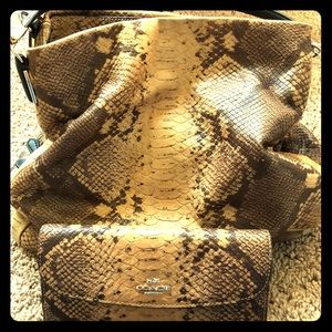 COACH PHOEBE BAG IN SNAKESKIN W/ MATCHING WALLET.